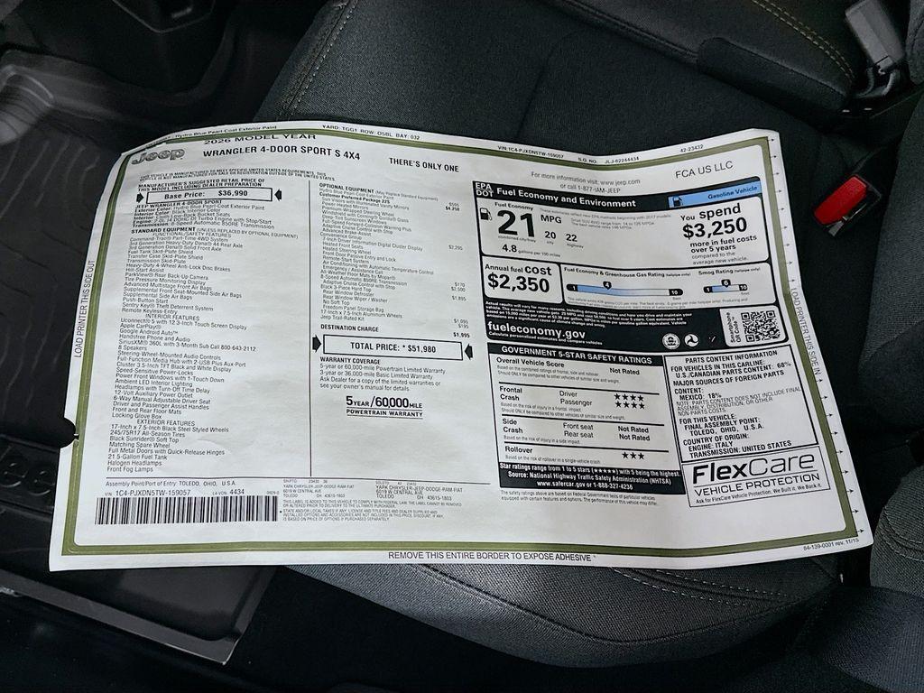 new 2026 Jeep Wrangler car, priced at $43,935