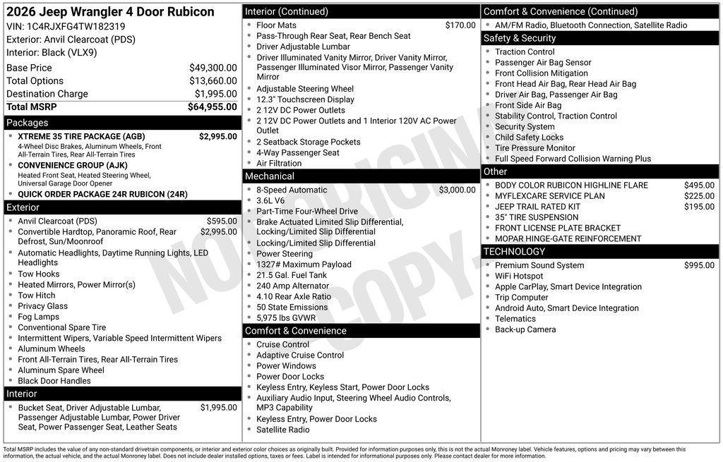 new 2026 Jeep Wrangler car, priced at $59,282