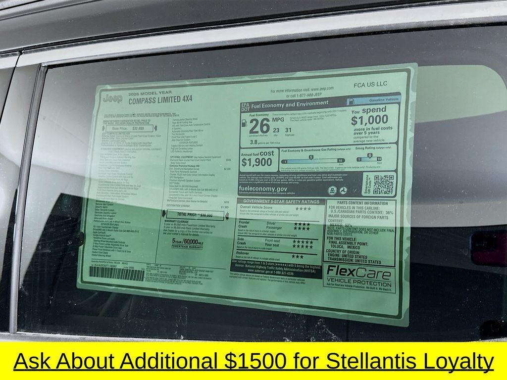 new 2026 Jeep Compass car, priced at $34,912