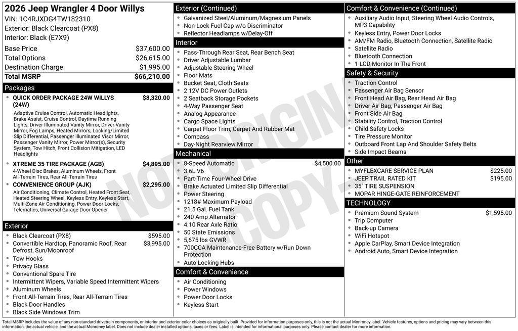 new 2026 Jeep Wrangler car, priced at $58,632