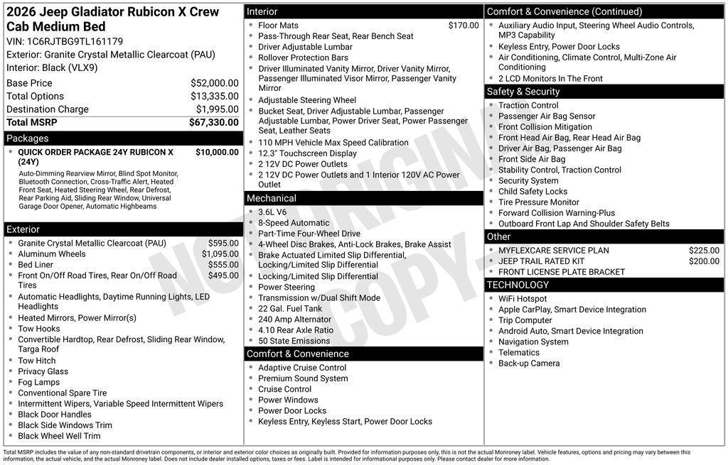 new 2026 Jeep Gladiator car, priced at $59,536