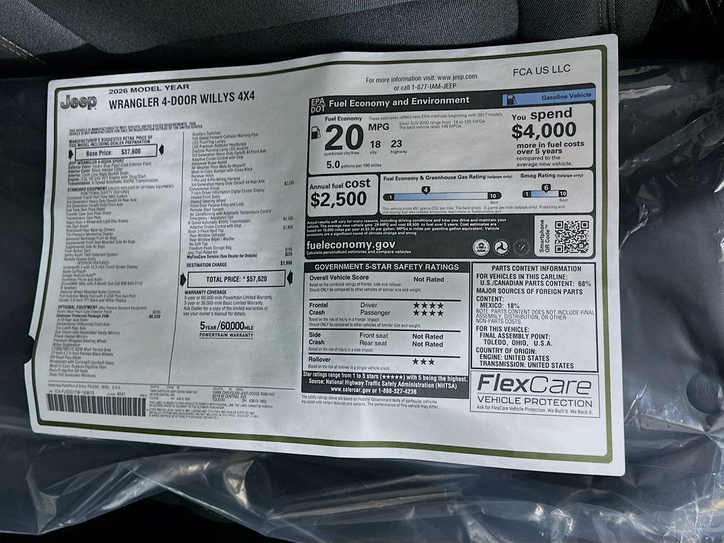 new 2026 Jeep Wrangler car, priced at $49,786