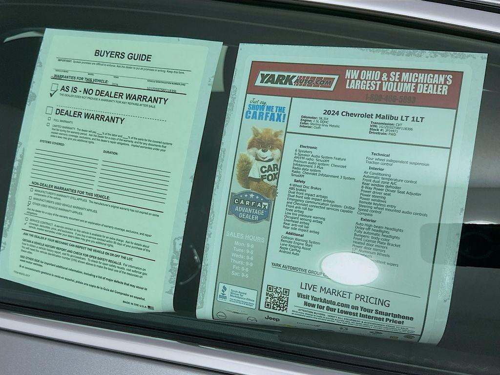 used 2024 Chevrolet Malibu car, priced at $18,599