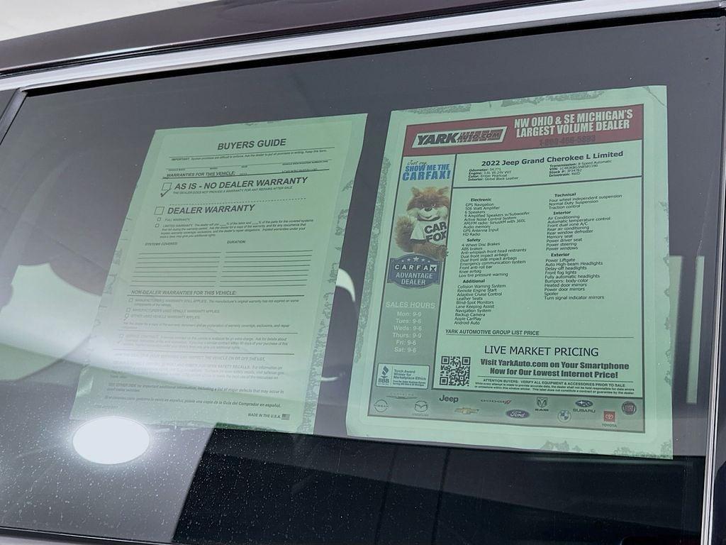 used 2022 Jeep Grand Cherokee L car, priced at $30,744