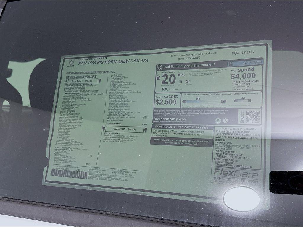 new 2026 Ram 1500 car, priced at $51,820