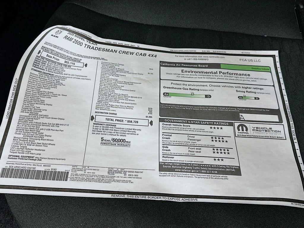 new 2025 Ram 2500 car, priced at $50,984