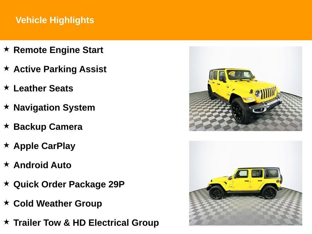 used 2021 Jeep Wrangler Unlimited 4xe car, priced at $29,445