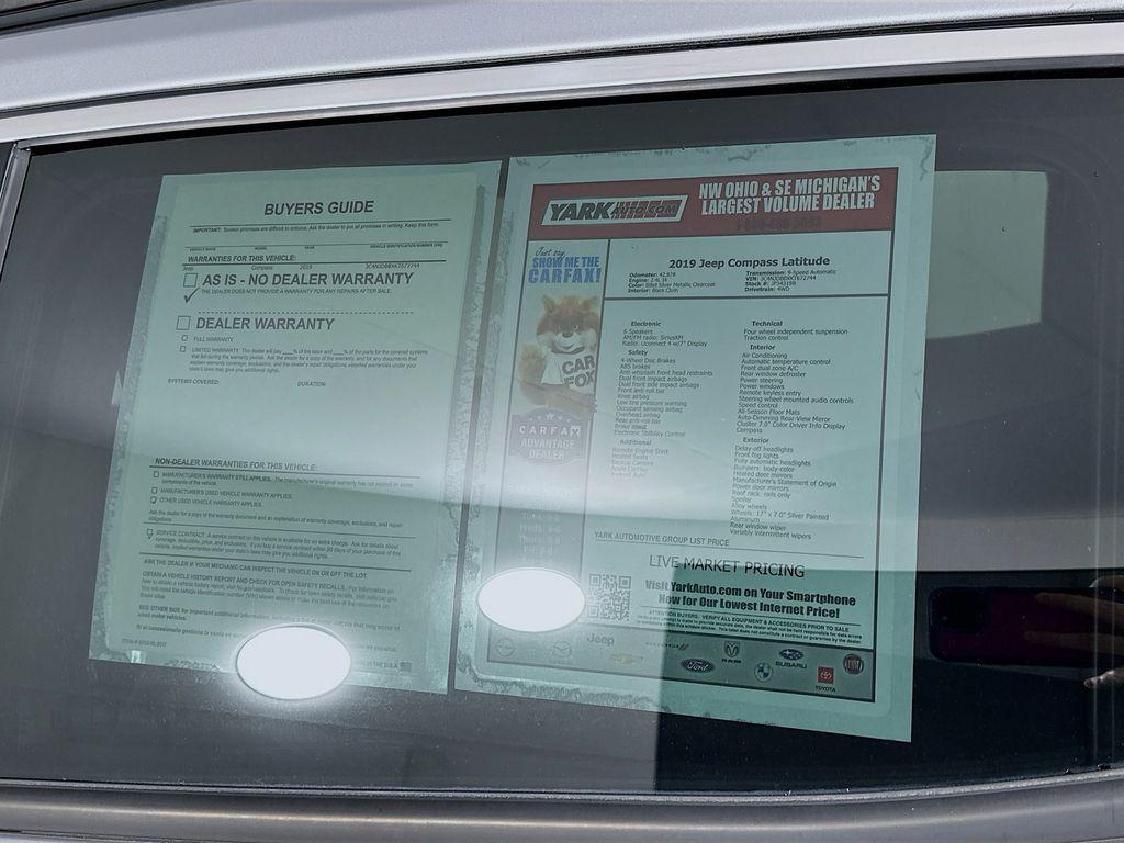 used 2019 Jeep Compass car, priced at $19,400