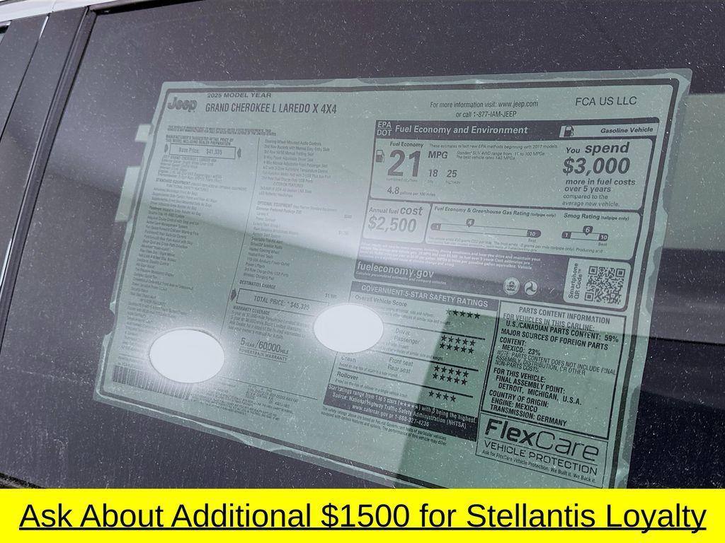 new 2025 Jeep Grand Cherokee L car, priced at $40,074