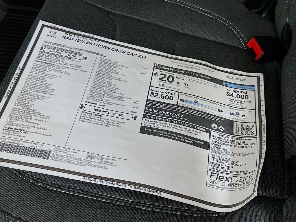 new 2026 Ram 1500 car, priced at $52,104