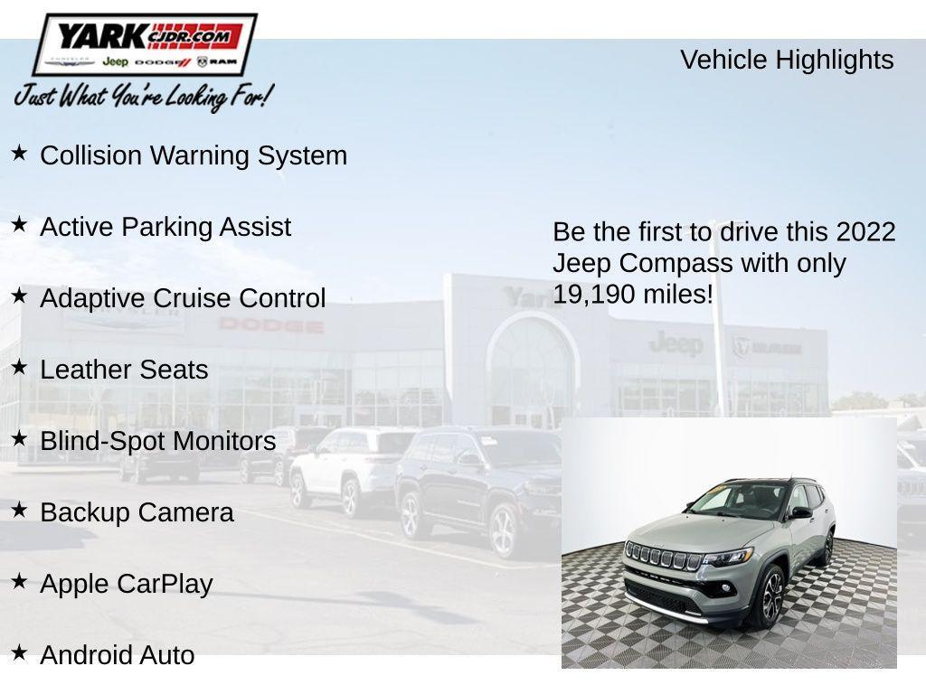 used 2022 Jeep Compass car, priced at $23,449