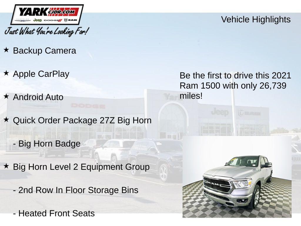 used 2021 Ram 1500 car, priced at $34,599