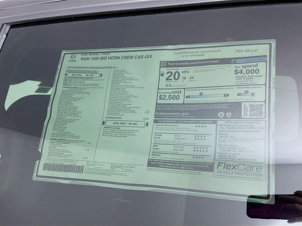 new 2026 Ram 1500 car, priced at $52,503