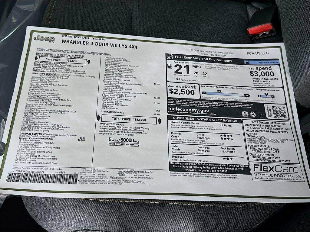 new 2025 Jeep Wrangler car, priced at $46,395