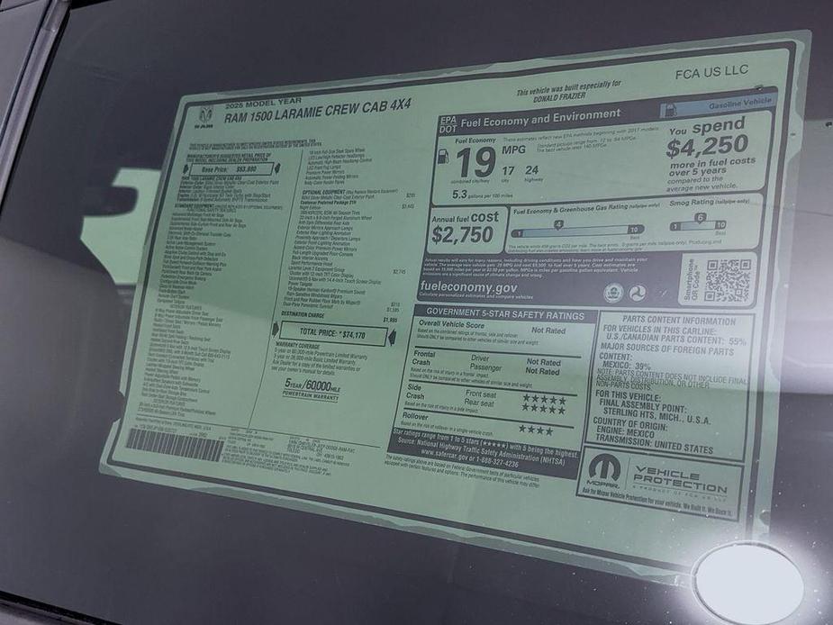 new 2025 Ram 1500 car, priced at $61,359