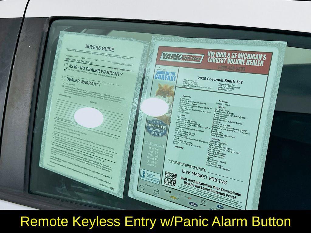 used 2020 Chevrolet Spark car, priced at $7,994