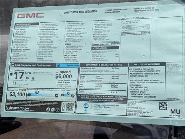 new 2025 GMC Yukon car, priced at $74,164