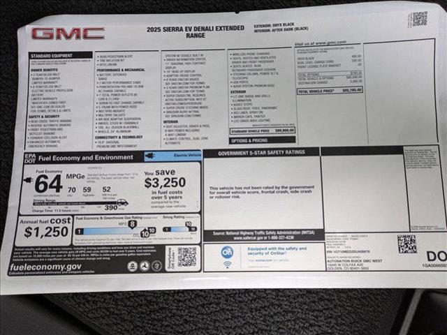 new 2025 GMC Sierra EV car, priced at $86,713
