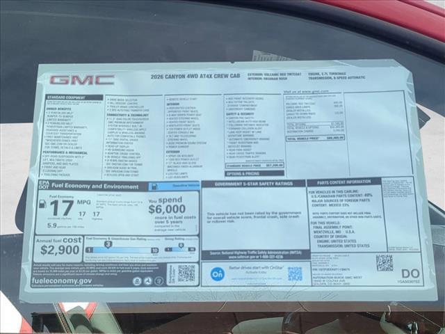 new 2026 GMC Canyon car, priced at $61,259