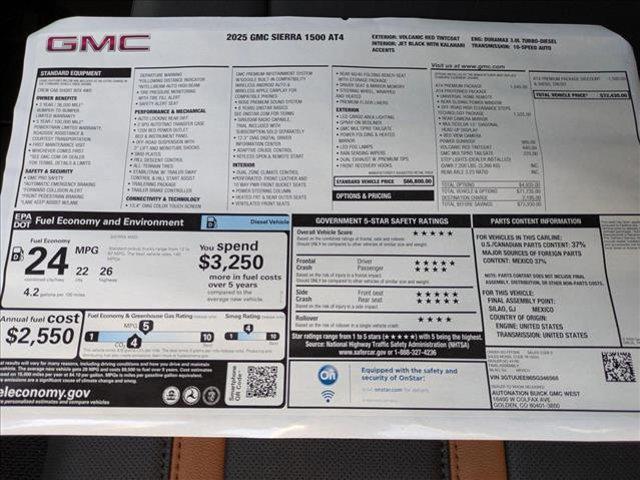 new 2025 GMC Sierra 1500 car, priced at $68,375