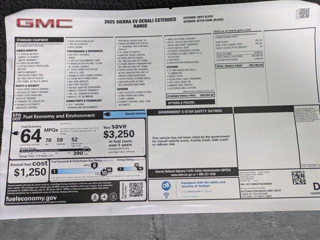new 2025 GMC Sierra EV car, priced at $85,713