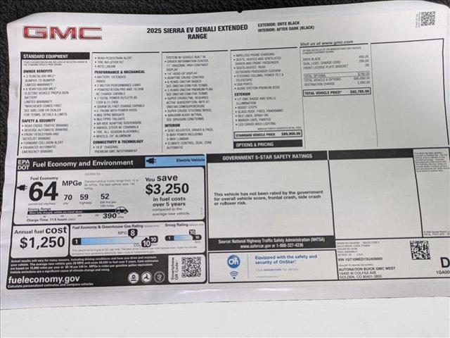 new 2025 GMC Sierra EV car, priced at $86,988