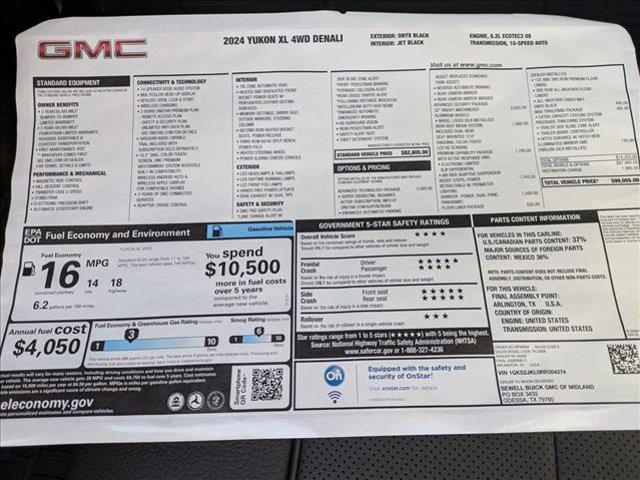 new 2024 GMC Yukon XL car, priced at $97,999