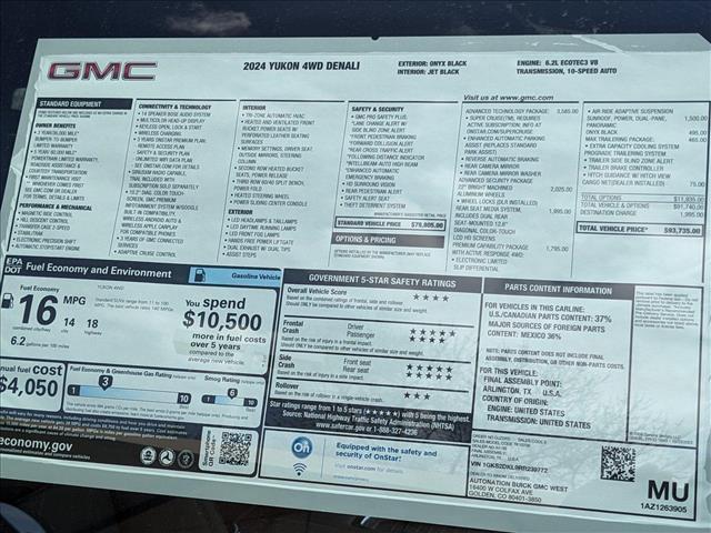 new 2024 GMC Yukon car, priced at $92,599