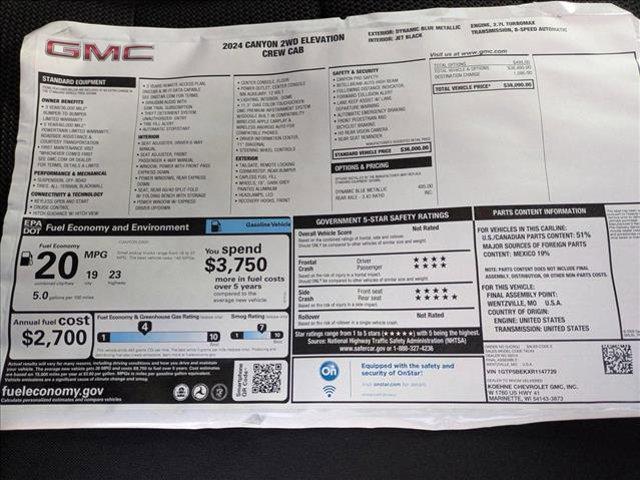 new 2024 GMC Canyon car, priced at $35,699