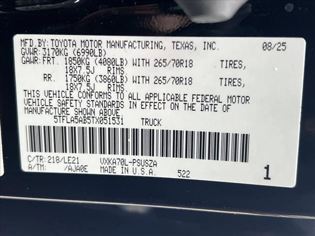 new 2026 Toyota Tundra car, priced at $56,913