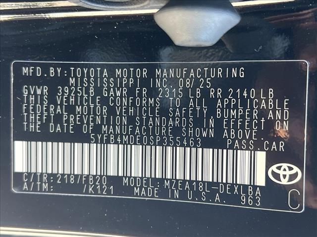 new 2025 Toyota Corolla car, priced at $25,909