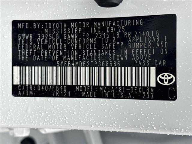 new 2026 Toyota Corolla car, priced at $26,309