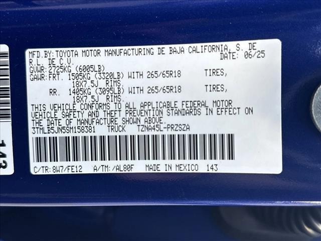 new 2025 Toyota Tacoma car, priced at $47,661