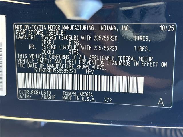 new 2025 Toyota Highlander car, priced at $55,917