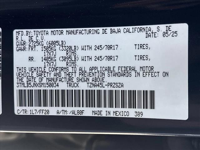 new 2025 Toyota Tacoma car, priced at $45,155