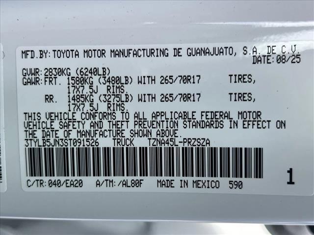 new 2025 Toyota Tacoma car, priced at $55,712