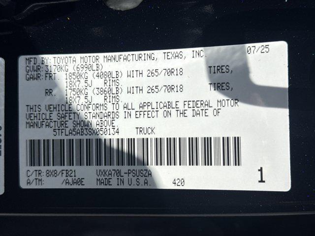 new 2025 Toyota Tundra car, priced at $54,357