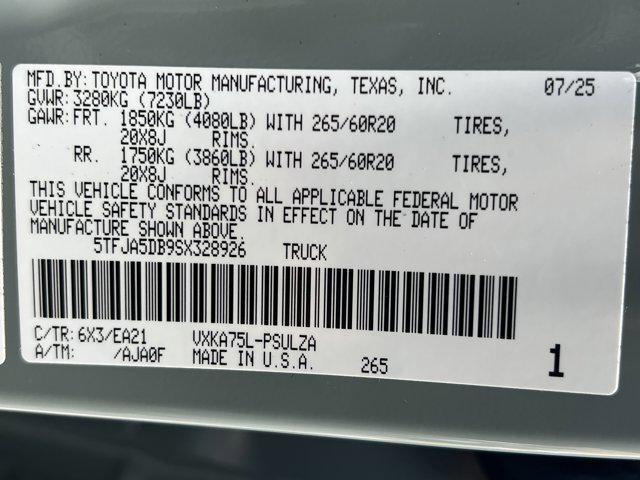 new 2025 Toyota Tundra car, priced at $62,038