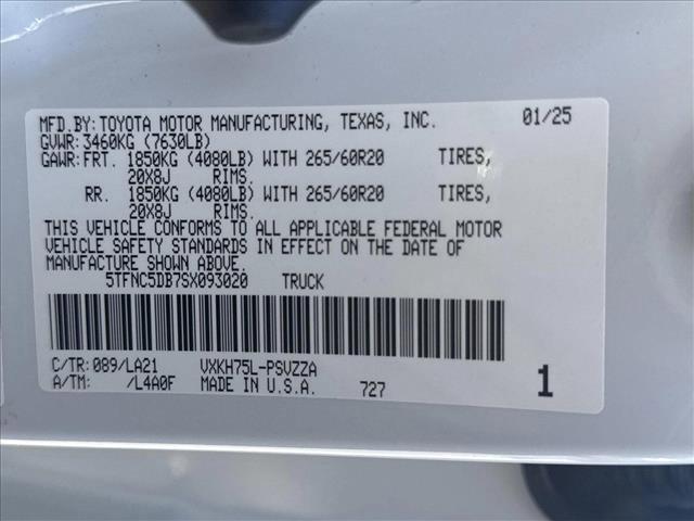 new 2025 Toyota Tundra Hybrid car, priced at $73,914