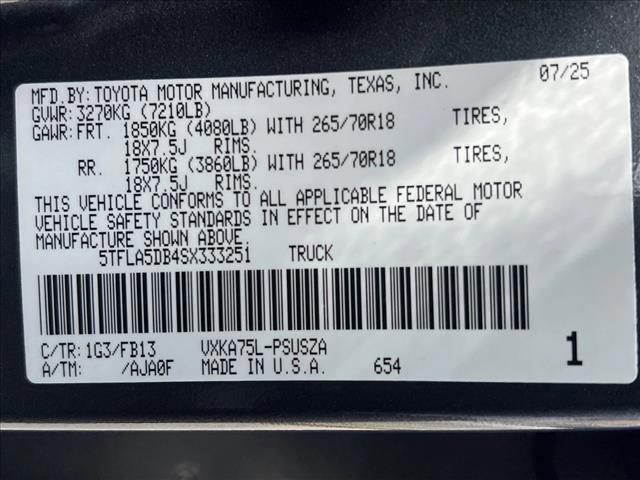new 2025 Toyota Tundra car, priced at $59,972