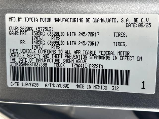 new 2025 Toyota Tacoma car, priced at $39,392