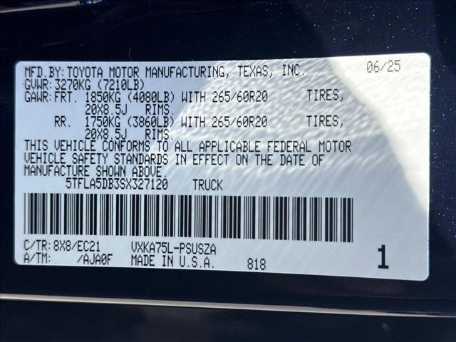 new 2025 Toyota Tundra car, priced at $62,270