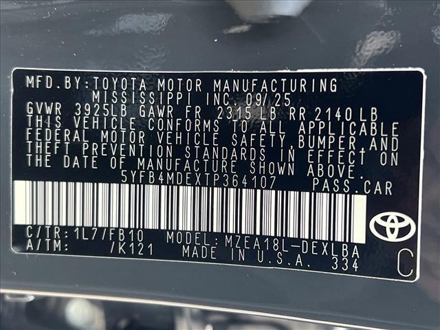 new 2026 Toyota Corolla car, priced at $26,309