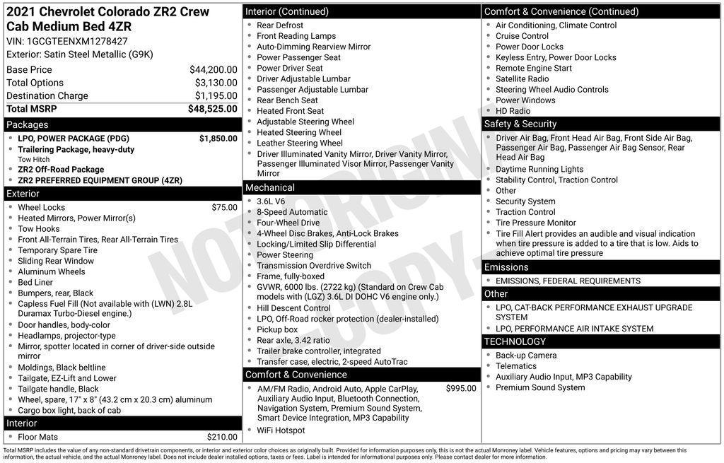 used 2021 Chevrolet Colorado car, priced at $31,261