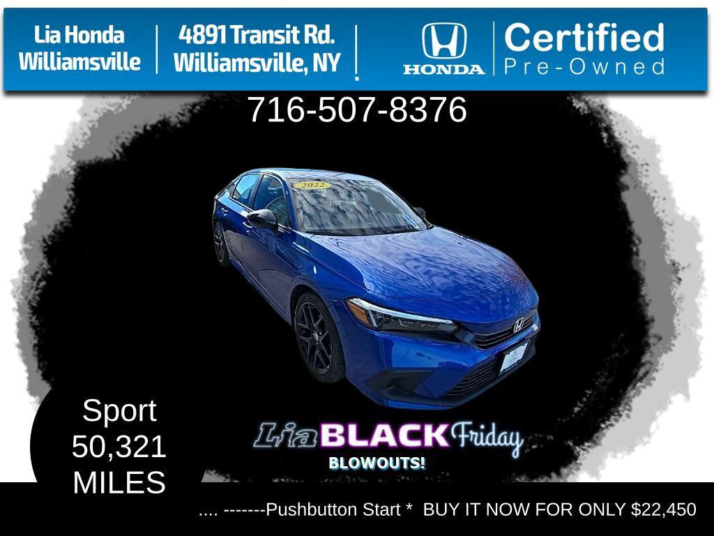 used 2022 Honda Civic car, priced at $22,450