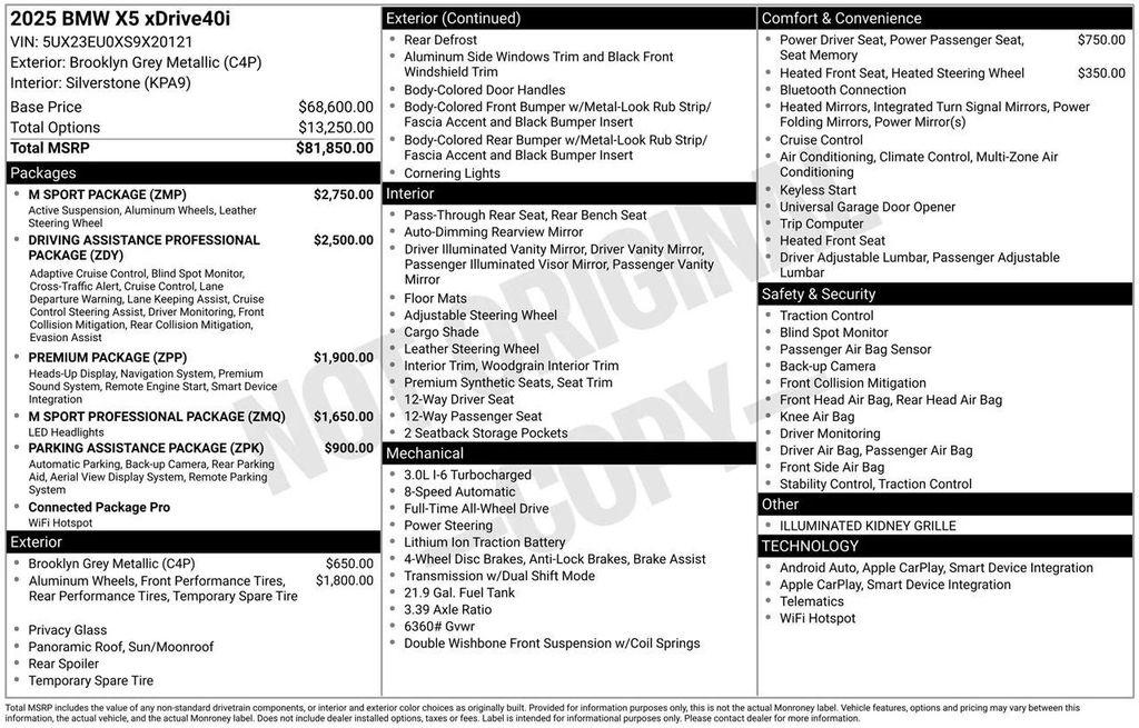 used 2025 BMW X5 car, priced at $62,892
