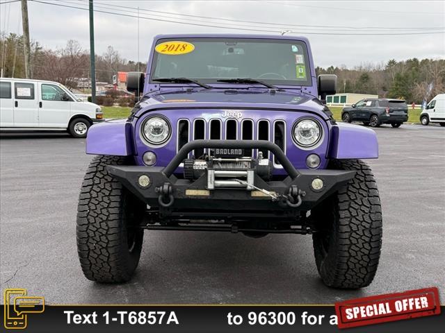 used 2018 Jeep Wrangler JK Unlimited car, priced at $29,500