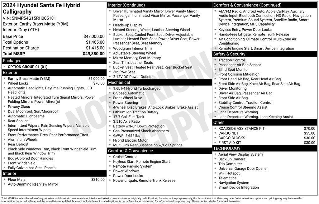 used 2024 Hyundai SANTA FE HEV car, priced at $36,895