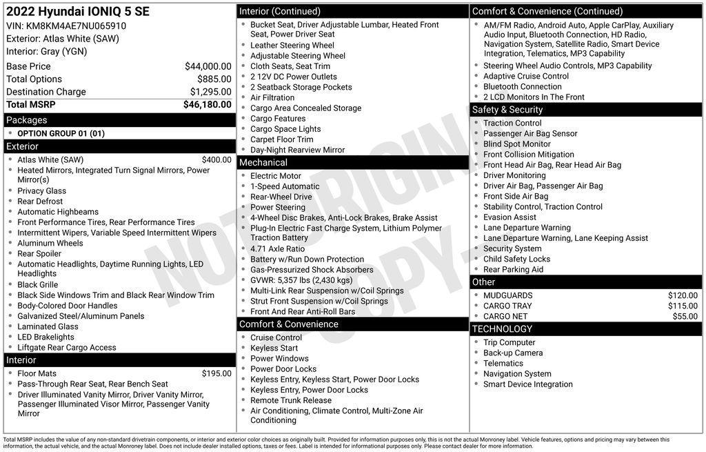 used 2022 Hyundai IONIQ 5 car, priced at $18,310