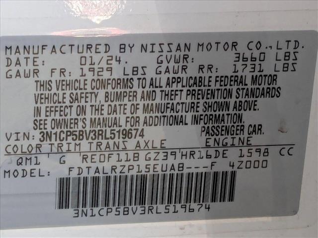used 2024 Nissan Kicks car, priced at $18,992